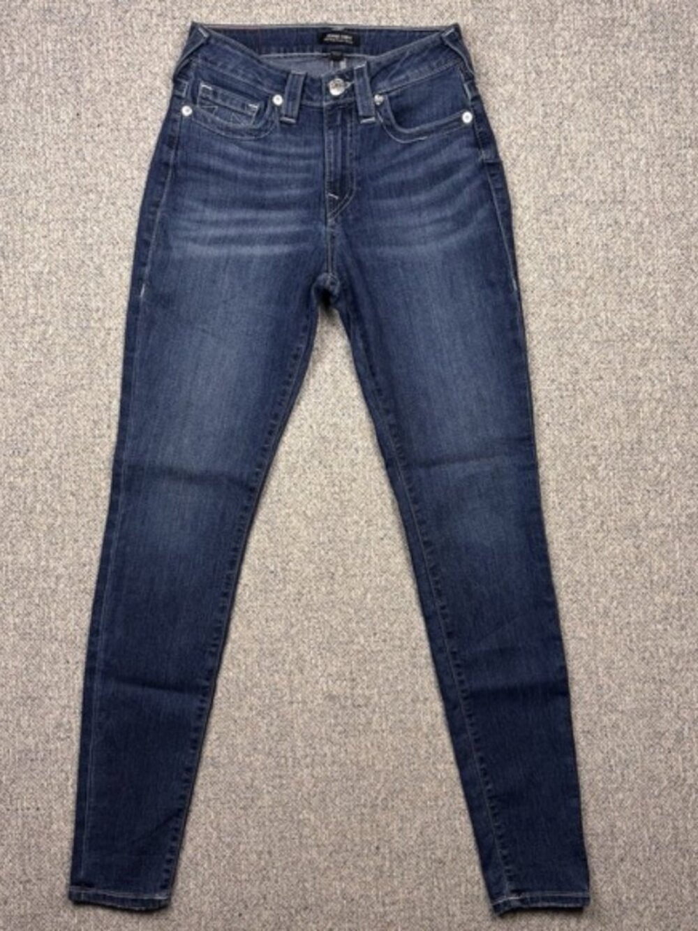 True Religion Women's Jennie Curvy Mid Rise Super Skinny Denim Jeans, Size 28